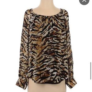 Karen Kane long sleeve blouse, multicolored, size medium